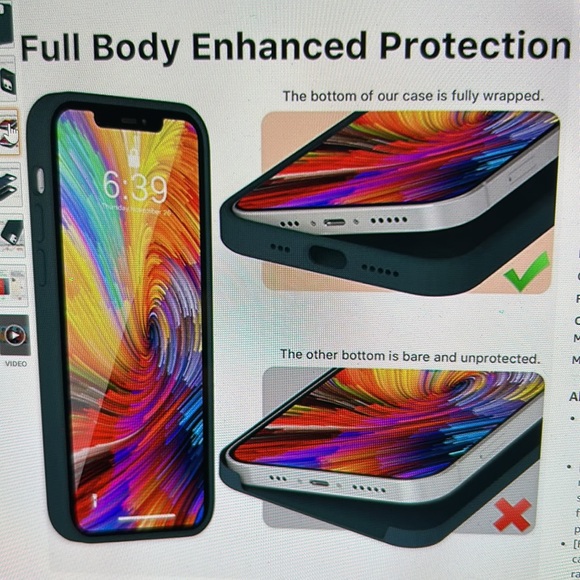 iPhone 12/12PRO case, silky soft silicone, snug fit, midnight green, gently used - Picture 3 of 5